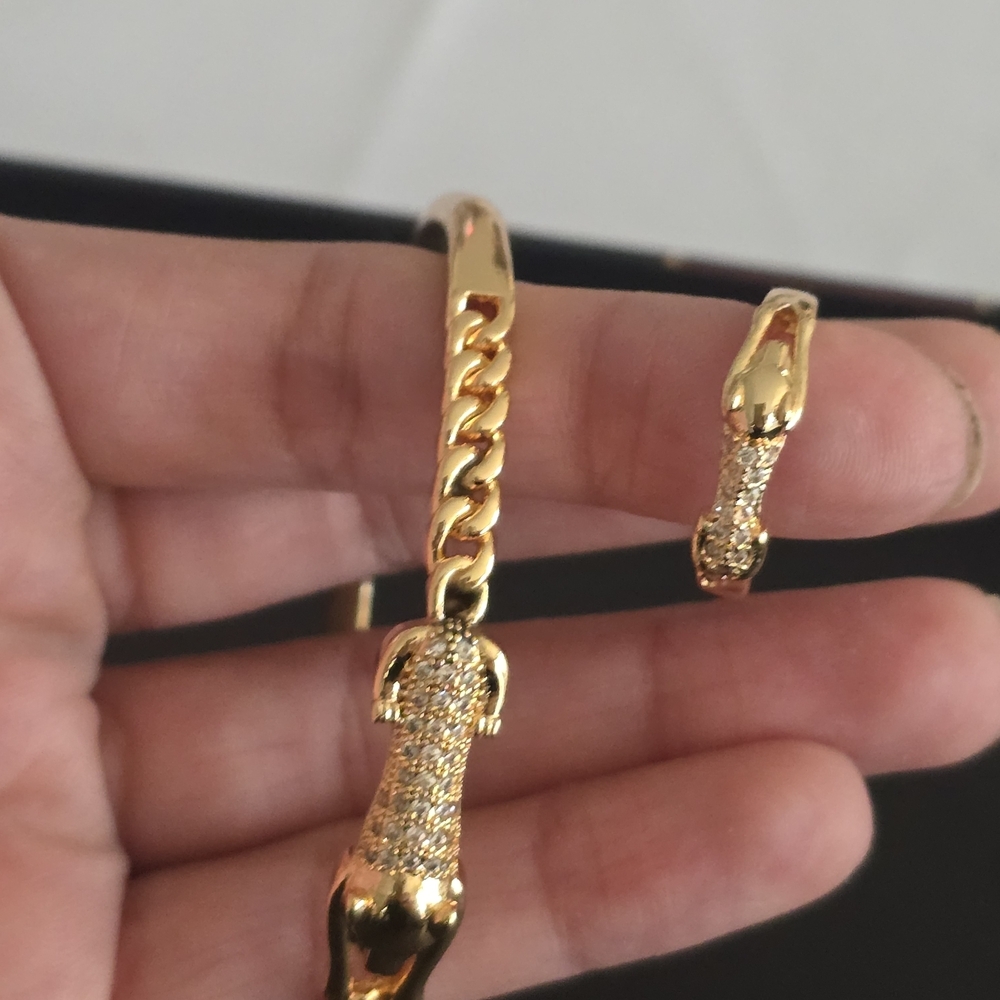 Gold Chain Bracelet with Rhinestone Accents